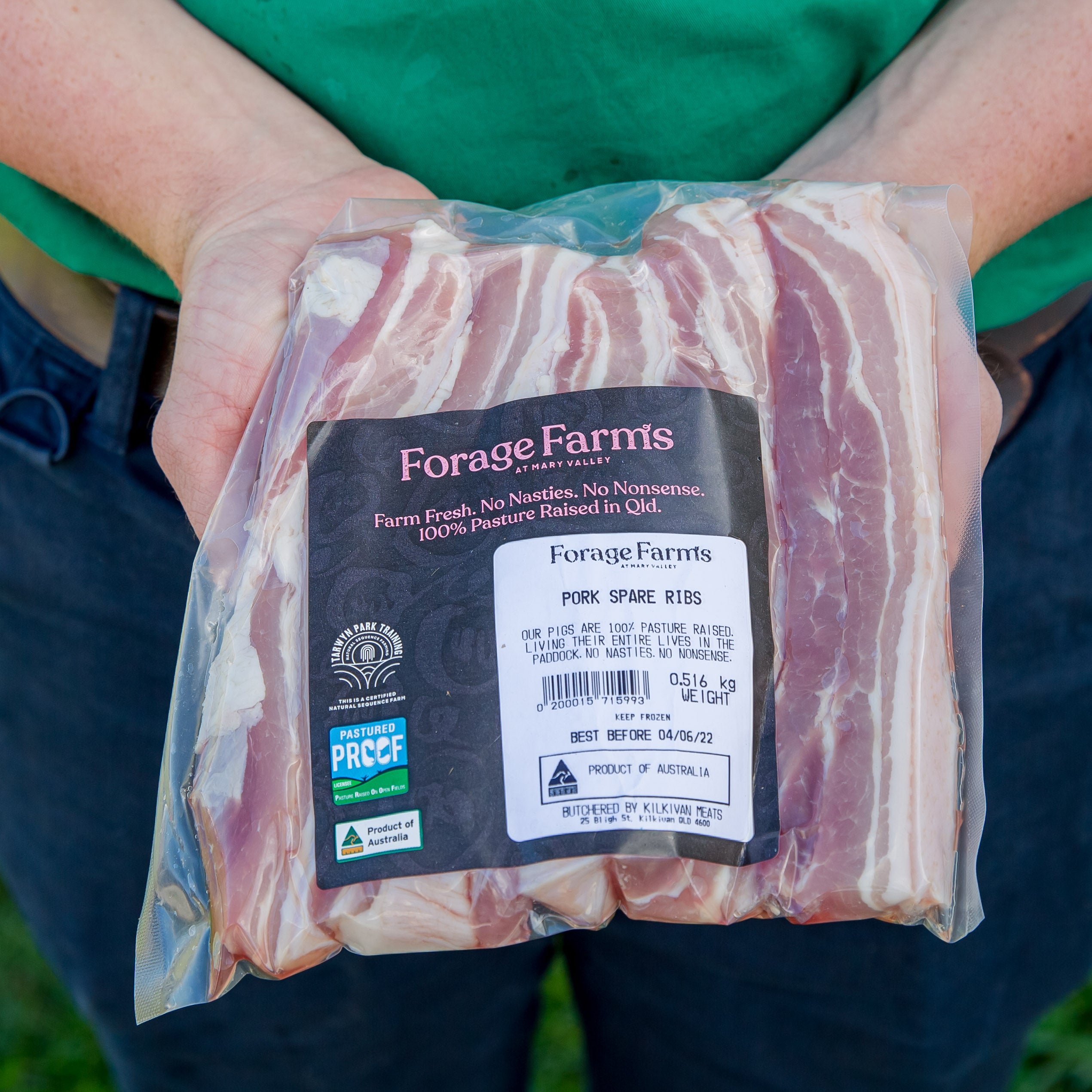 Forage Farms Pasture-Raised Pork Spare Ribs